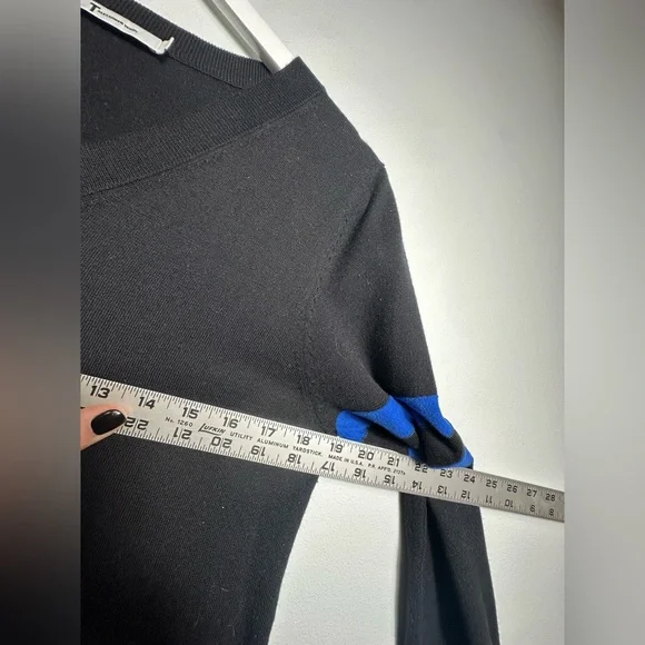 T Alexander Wang Merino Wool V Neck  Designer Black Sweater Dress Size Small - Picture 12 of 16
